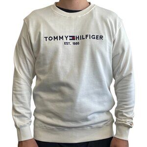 NWT Tommy Hilfiger Embroidered Tommy Logo Sweatshirt White Size S